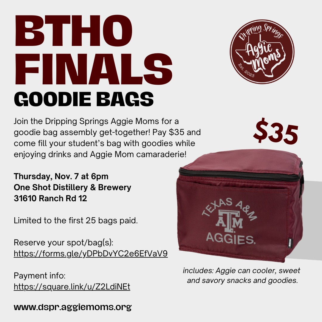 BTHO Finals Goodie Bag assembly Nov 7 at 6pm, One Shot Distillery & Brewery